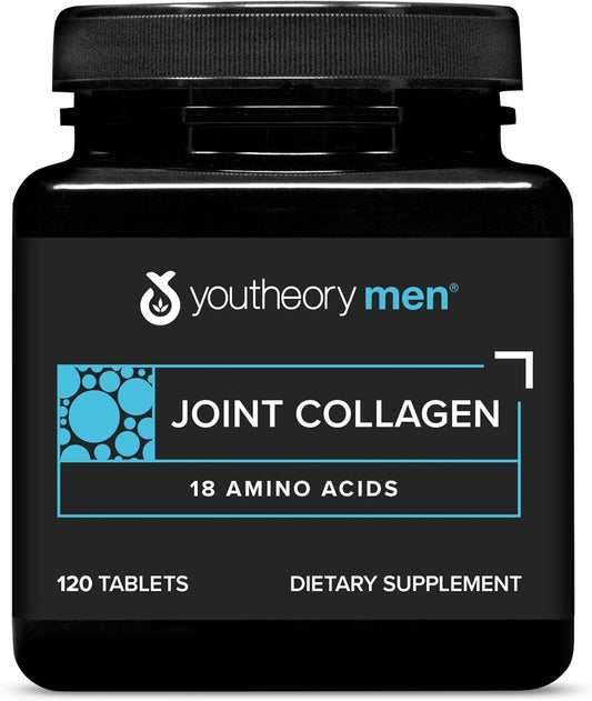 Men's Joint Collagen Supplement with 18 Amino Acids, Boswellia Extract, Ginger & Black Pepper - Supports Joint Health - Dairy, Soy, Gluten Free - 120 Tablets
