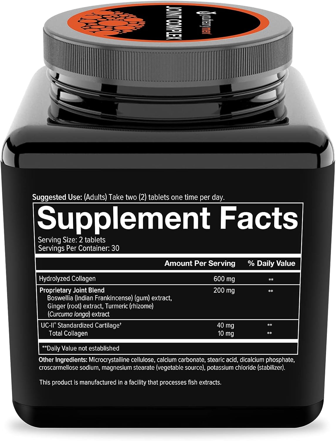 Men's Joint Complex with Hydrolyzed Collagen, Boswellia, Turmeric, Ginger - Joint Support, 60 Tablets, Dairy/Soy/Gluten Free