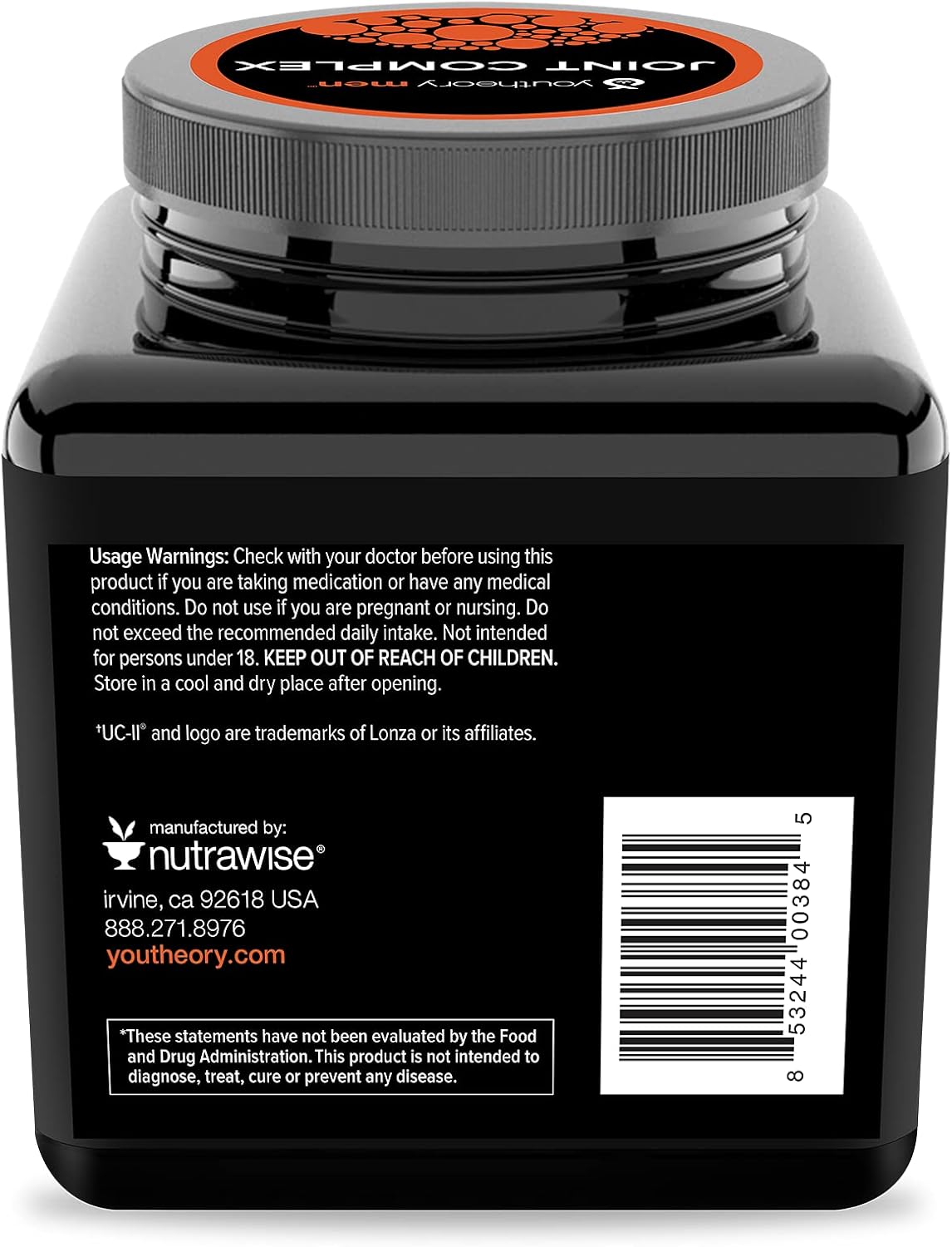 Men's Joint Complex with Hydrolyzed Collagen, Boswellia, Turmeric, Ginger - Joint Support, 60 Tablets, Dairy/Soy/Gluten Free
