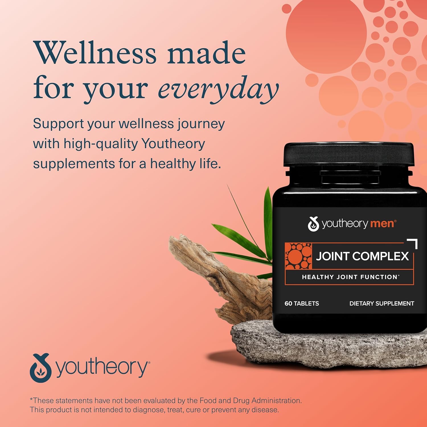 Men's Joint Complex with Hydrolyzed Collagen, Boswellia, Turmeric, Ginger - Joint Support, 60 Tablets, Dairy/Soy/Gluten Free