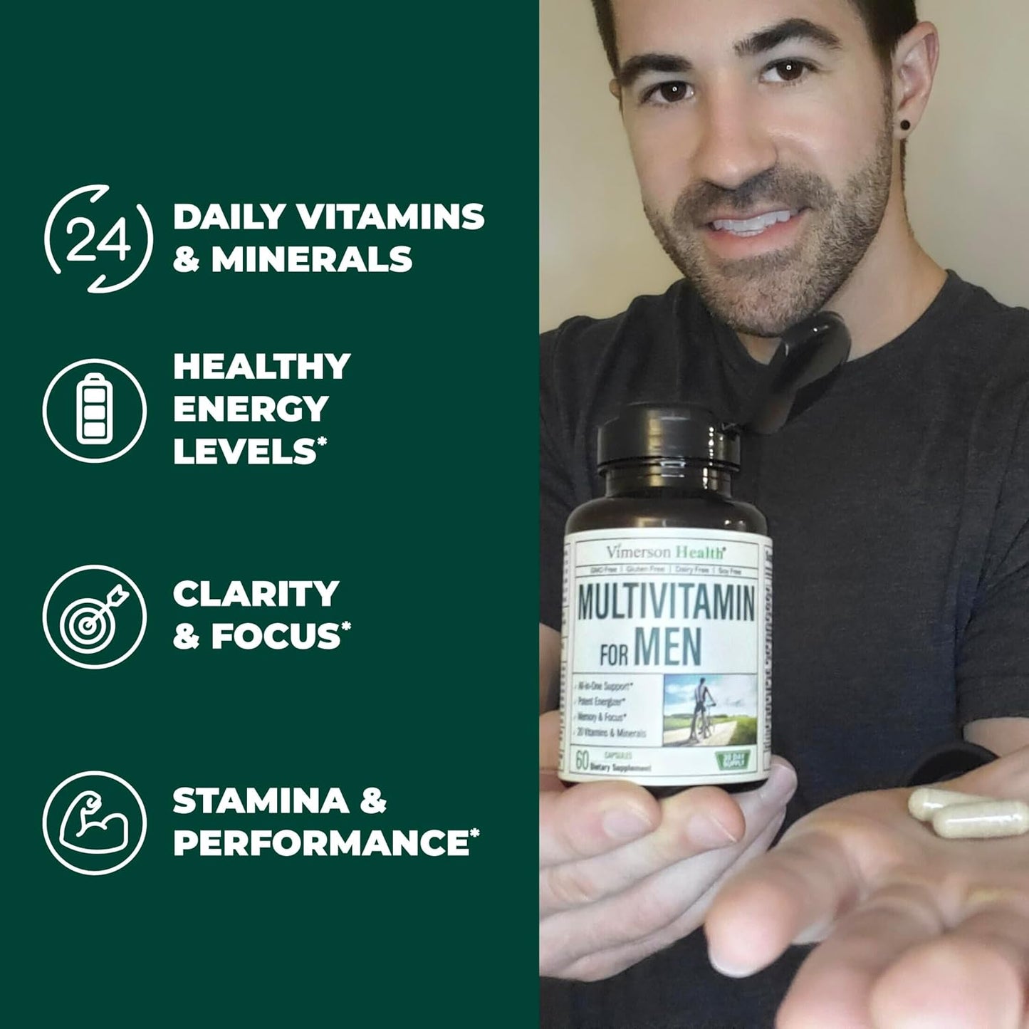 Men's Joint Health and Immune Support Supplement Bundle - Glucosamine, Chondroitin, Turmeric, MSM, Multivitamin - 2 Bottles by Vimerson Health