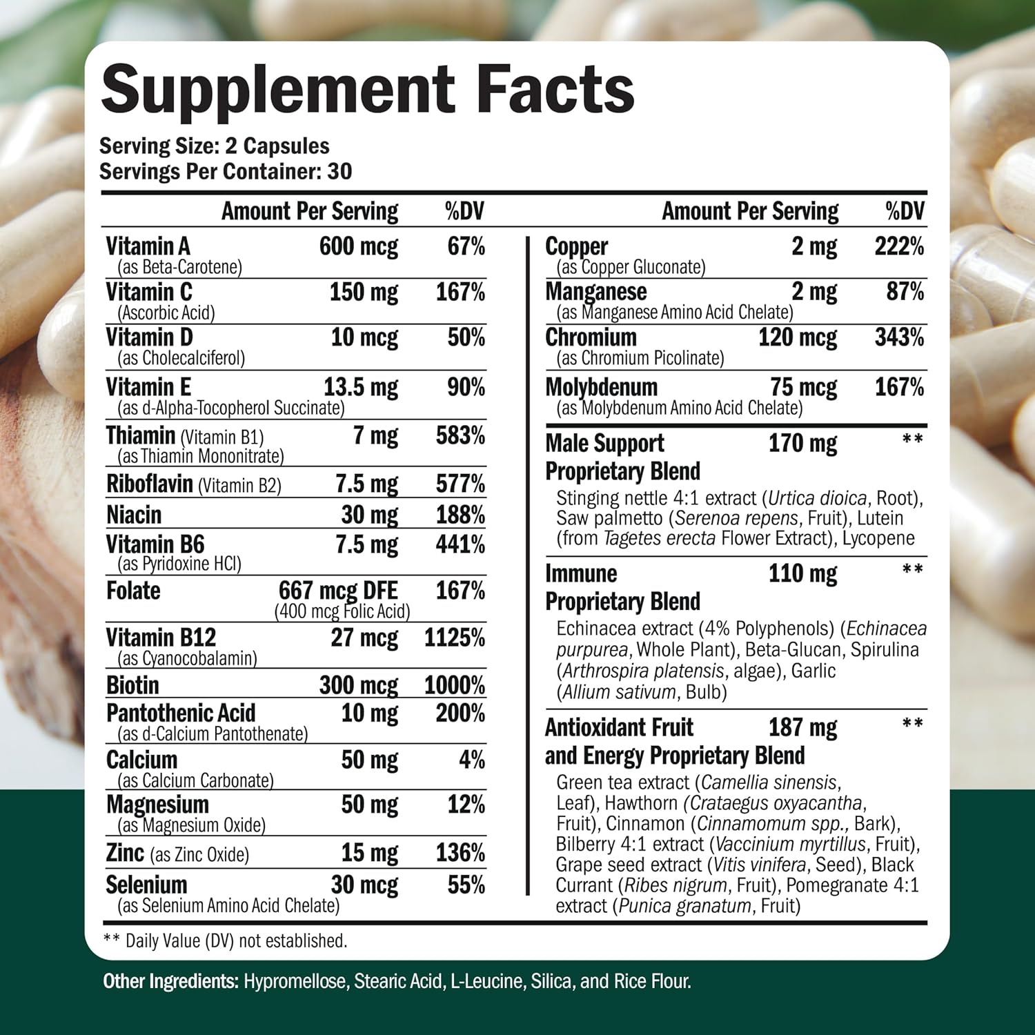 Men's Joint Support Multivitamin with Turmeric & Ginger Root Supplement by Vimerson Health