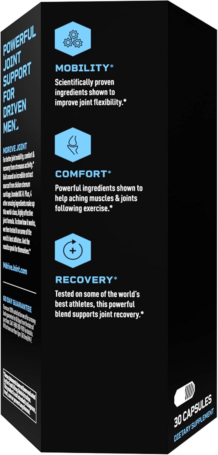 Men's Joint Support Supplement - Promotes Healthy Joint Function, Flexibility, & Mobility - With UC-II Collagen, Turmeric Curcumin, & Hyaluronic Acid - 30ct