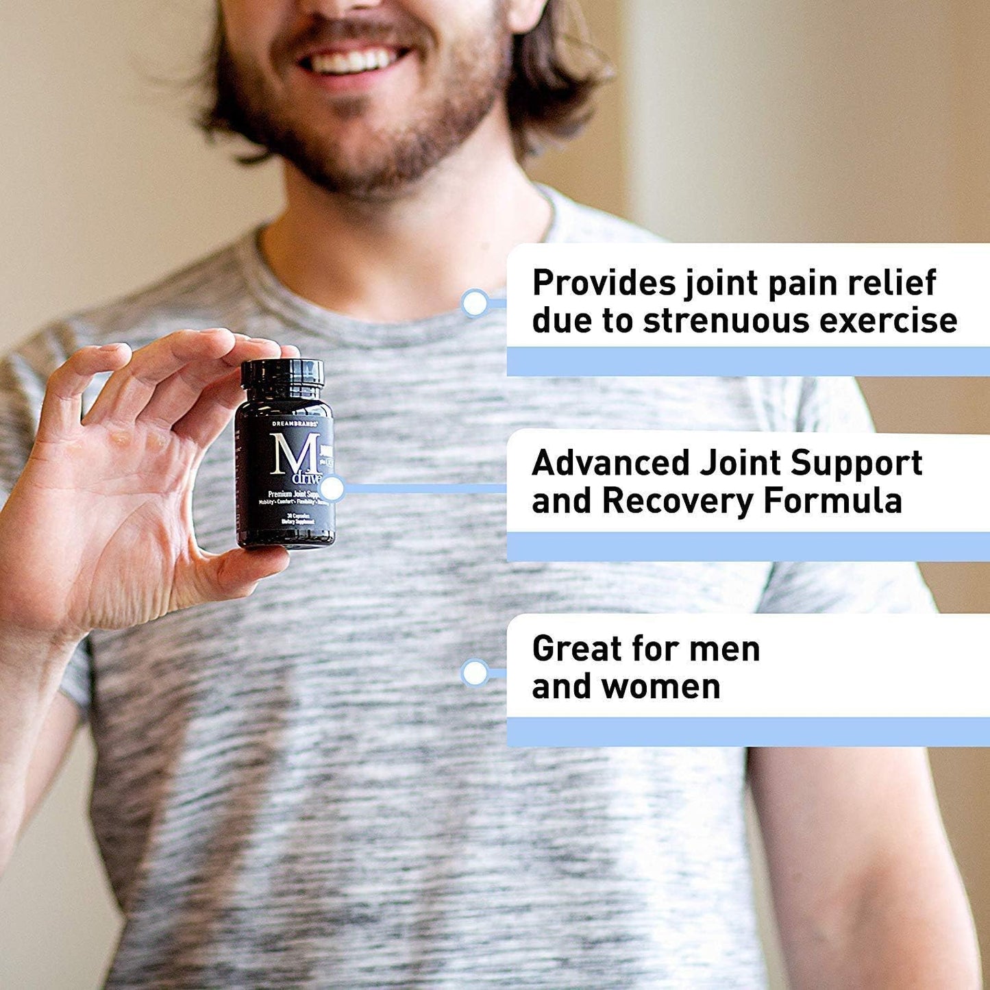 Men's Joint Support Supplement - Promotes Healthy Joint Function, Flexibility, & Mobility - With UC-II Collagen, Turmeric Curcumin, & Hyaluronic Acid - 30ct