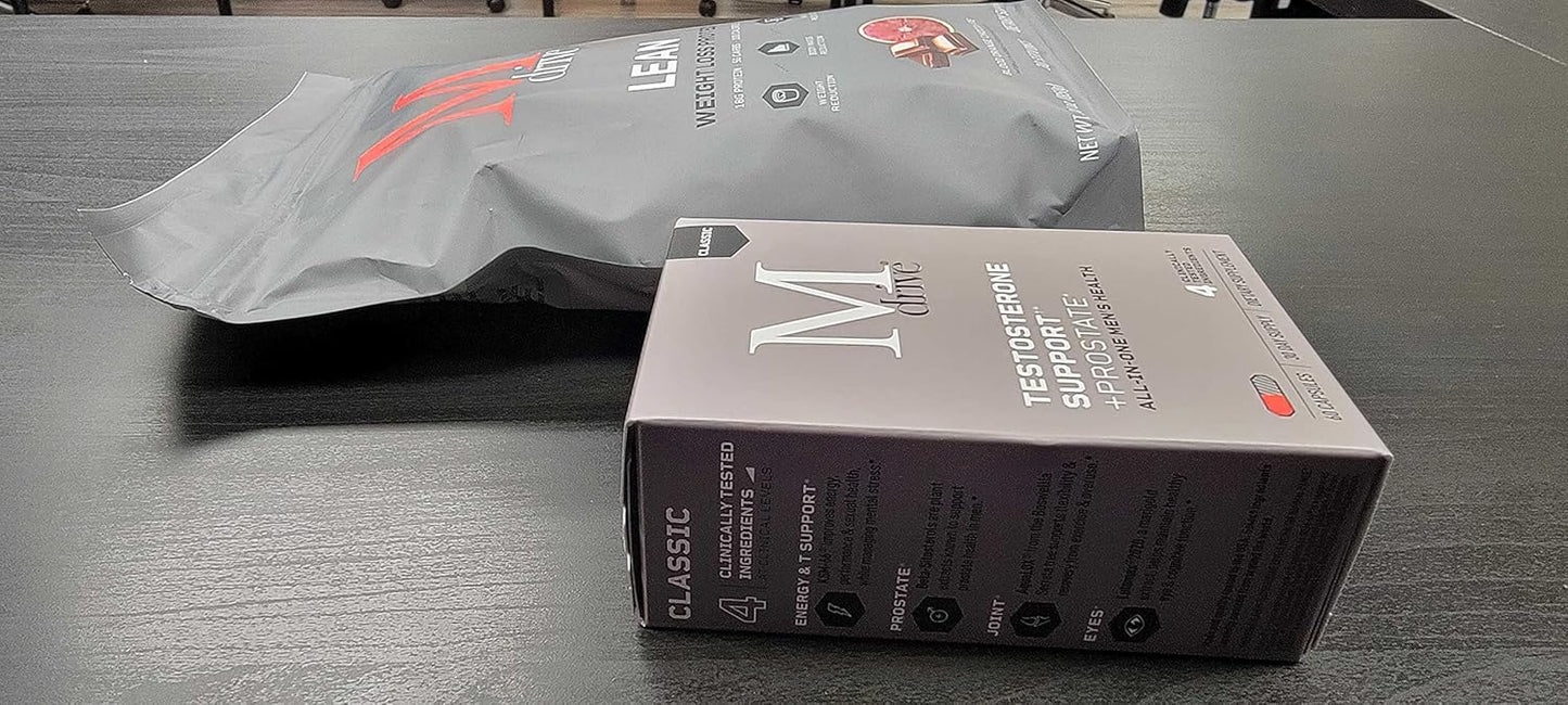 Men's Lean Muscle Support Protein Powder - 30 Servings + Men's Health Classic - 60ct