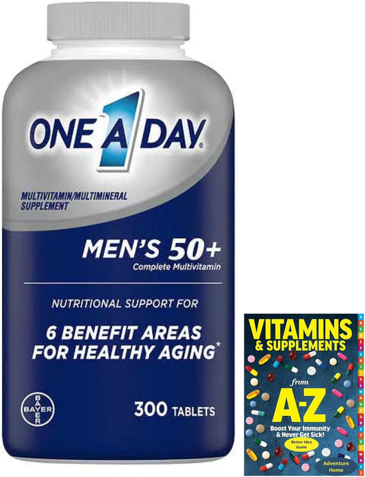 Men’s Multivitamin 50 Plus with Essential Vitamins and Minerals + Free Guide - Adventure Home Supplement Tablet