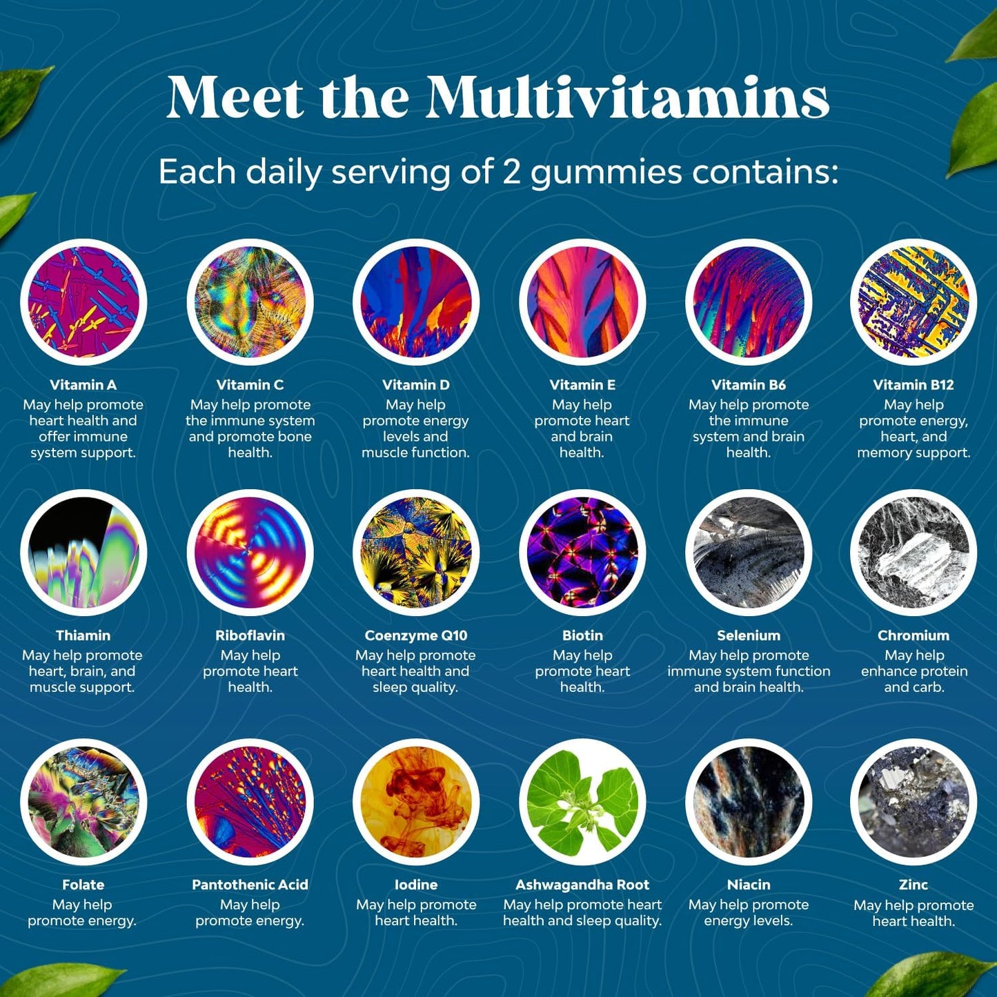 Men's Multivitamin Gummies with Superfood Complex, CoQ10, and Ashwagandha - Daily Energy and Immunity Support - Vegetarian (2 Month Supply)