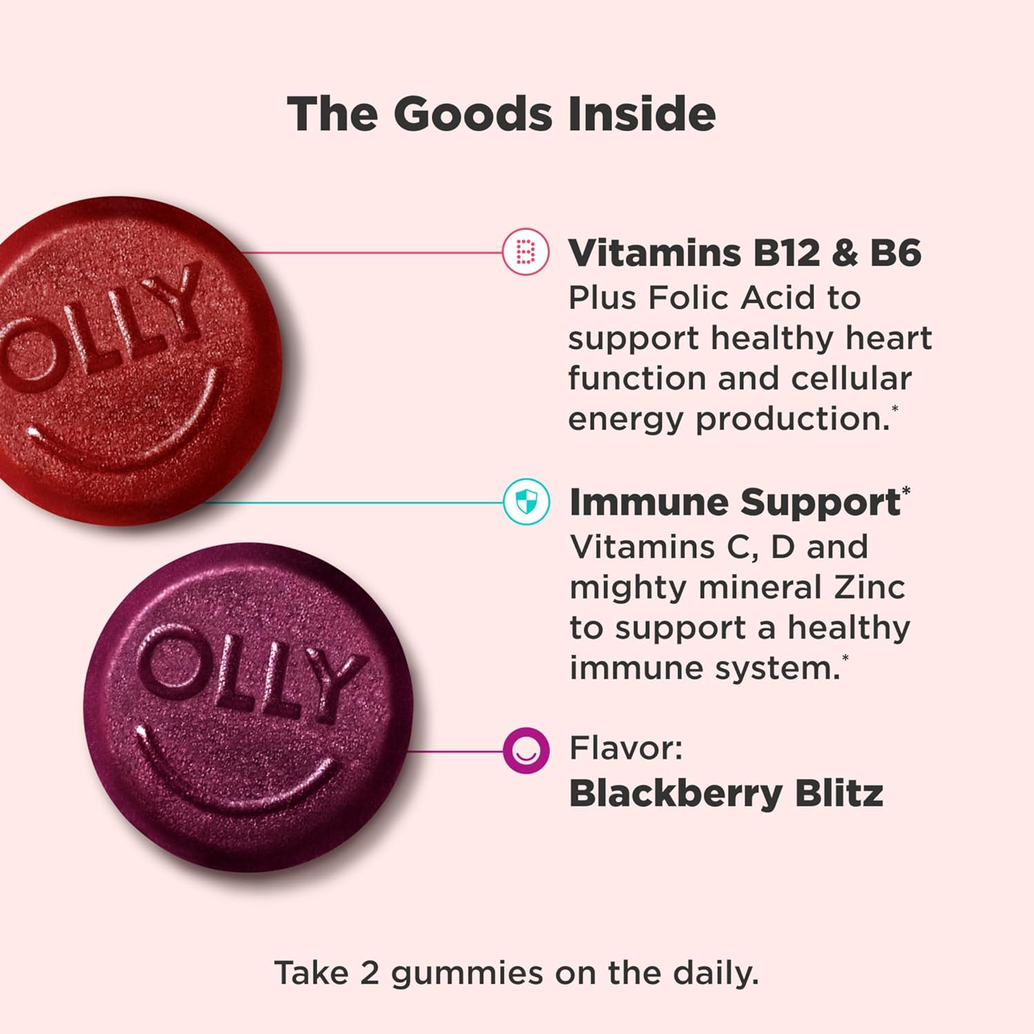 Men's Multivitamin Gummy with Vitamins A, C, D, E, B, Zinc, Blackberry Flavor - 90 Count