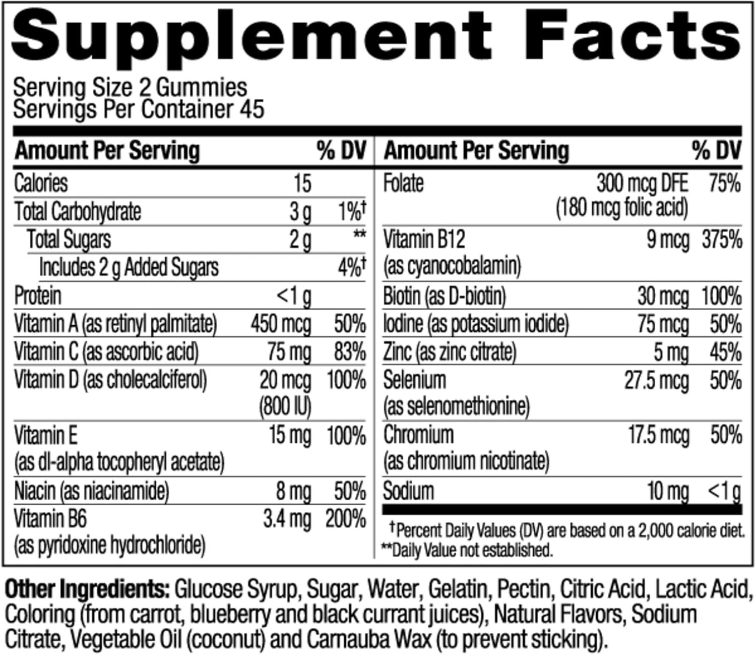 Men's Multivitamin Gummy with Vitamins A, C, D, E, B, Zinc, Blackberry Flavor - 90 Count