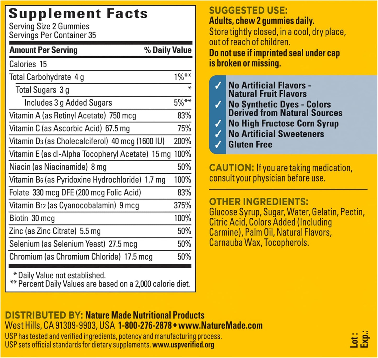 Men's Nature Made Multi Gummy Vitamins for Energy Metabolism Support, 70 Vitamins and Minerals, 35 Day Supply