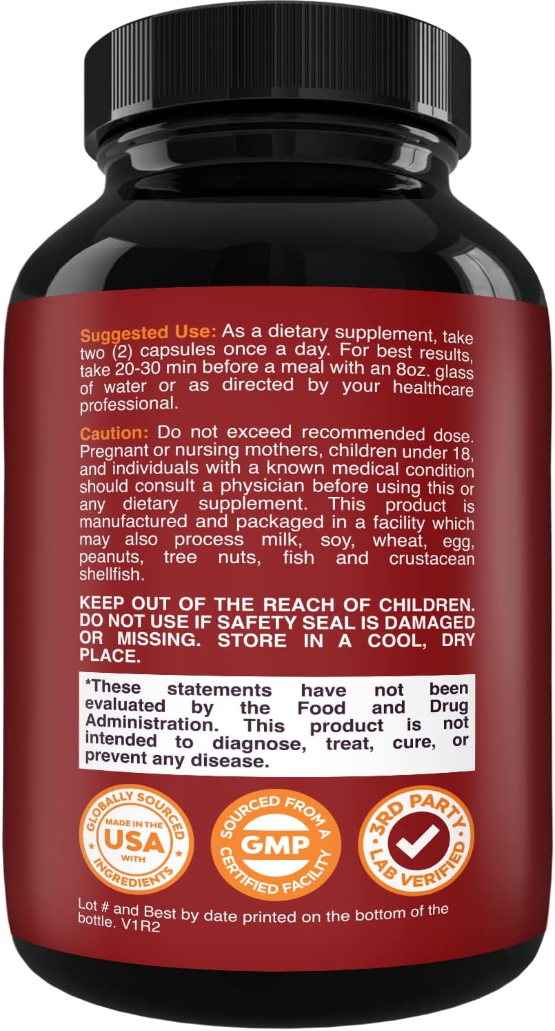 Men's Nitric Oxide Supplement with L-Arginine & L-Citrulline for Muscle Growth & Energy Boost