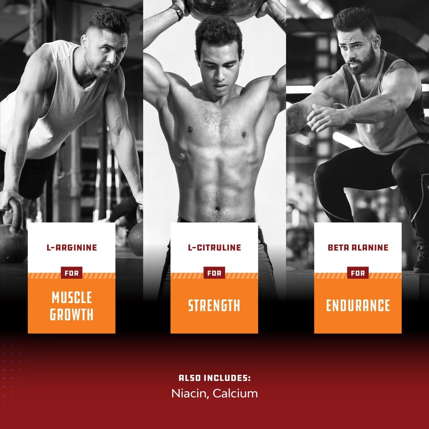 Men's Nitric Oxide Supplement with L-Arginine & L-Citrulline for Muscle Growth & Energy Boost