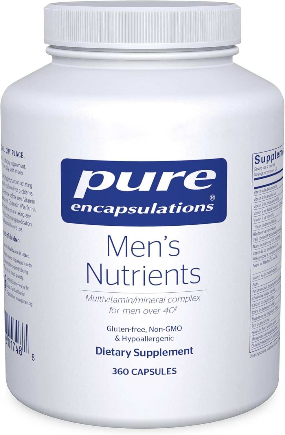 Men's Nutrients Multivitamin Mineral Supplement for Energy, Endurance & Stamina - 360 Capsules - Vitamin D, Vitamin C, Trace Minerals - Men Over 40