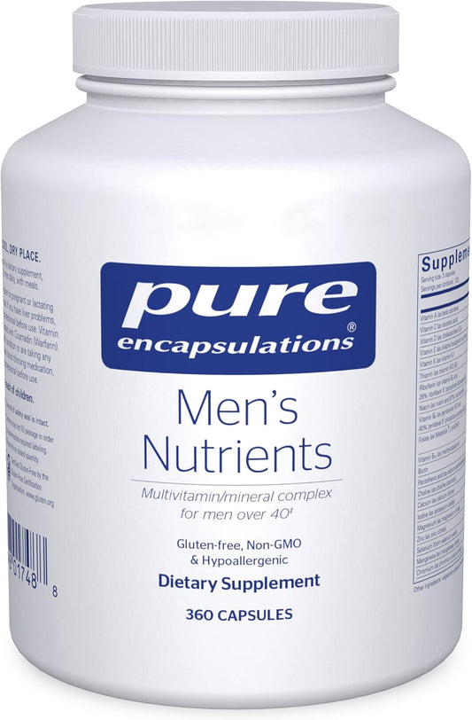 Men's Nutrients Multivitamin Mineral Supplement for Energy, Endurance & Stamina - 360 Capsules - Vitamin D, Vitamin C, Trace Minerals - Men Over 40