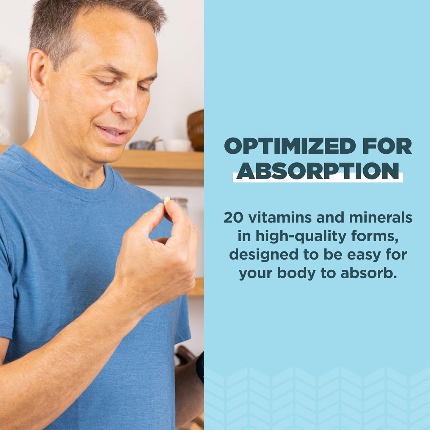 Men's Once Daily Multivitamin with Vitamin A, B, K2, Fenugreek Seed - 30 Ct, Supports Immune System, Paleo & Keto Friendly