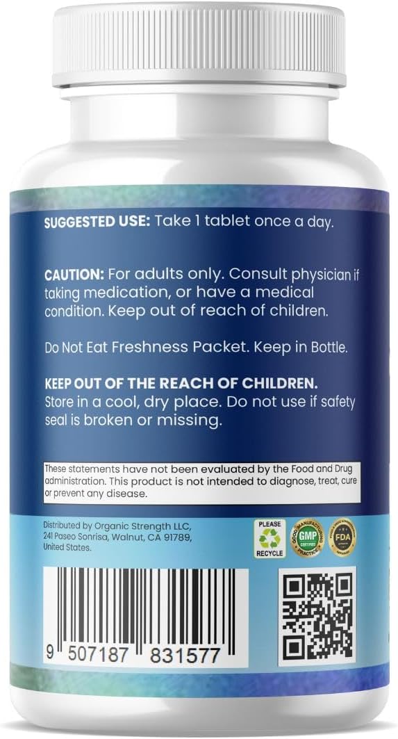 Men's Organic Daily Multivitamin & Multimineral Supplement for Enhanced Energy - Effortless Multi Vitamin with 60 Tablets