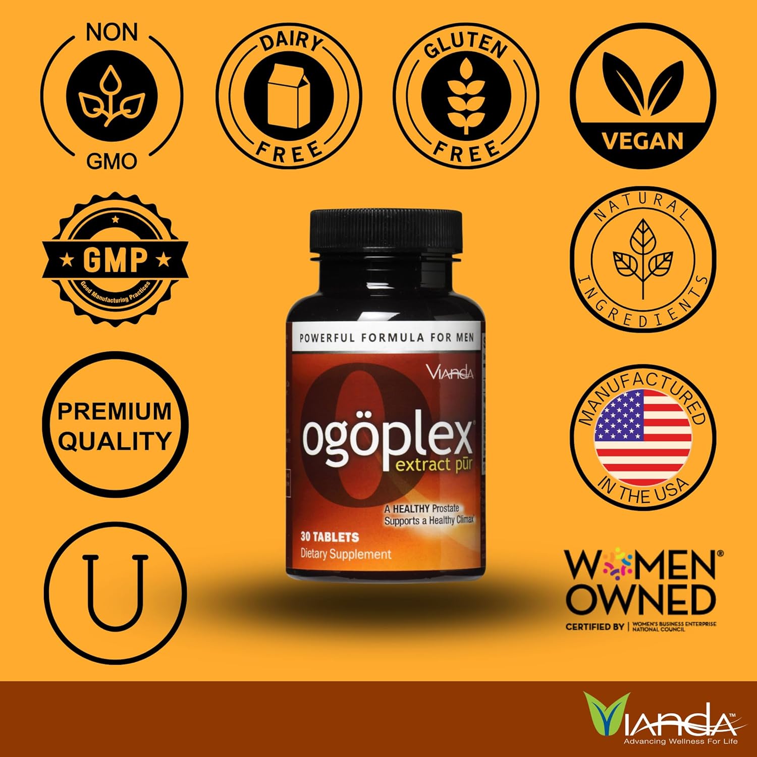 Men's Prostate Health Supplement with Swedish Flower Pollen, Saw Palmetto & Lycopene - 3 Pack of 30 Tablets - 1 A Day Formula