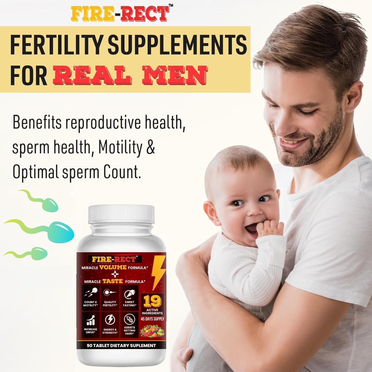 Men's Semen Health & Fertility Supplement - Increase Semen Volume & Taste - Doctor Formulated Semen Volumizer - 90 Tablets (45 Days)
