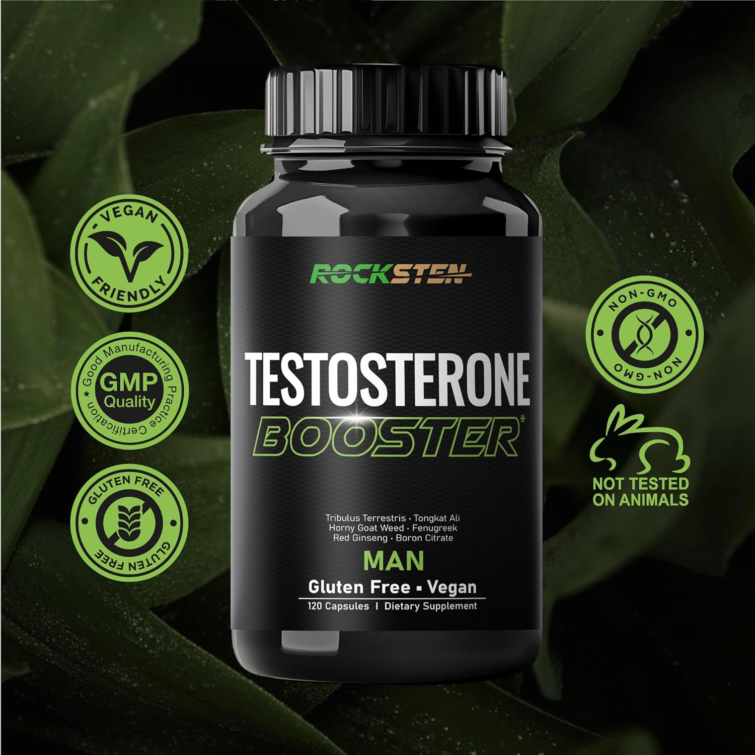 Men's Strength & Stamina Enhancer Supplement with Tribulus Terrestris & Tongkat Ali - Enhance Stamina, Energy, Muscle Growth - Test Boost Capsules for Bodybuilding & Workouts