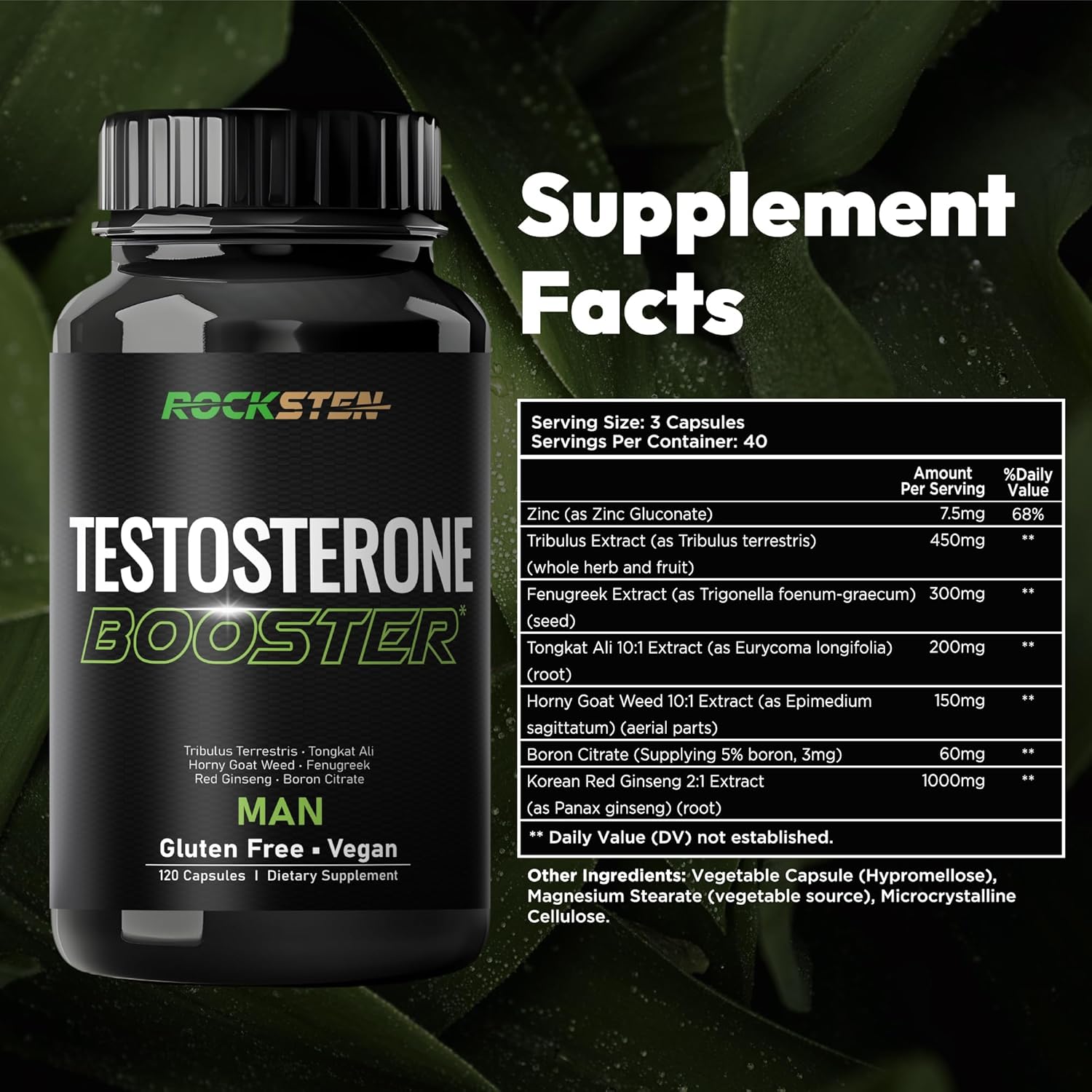 Men's Strength & Stamina Enhancer Supplement with Tribulus Terrestris & Tongkat Ali - Enhance Stamina, Energy, Muscle Growth - Test Boost Capsules for Bodybuilding & Workouts