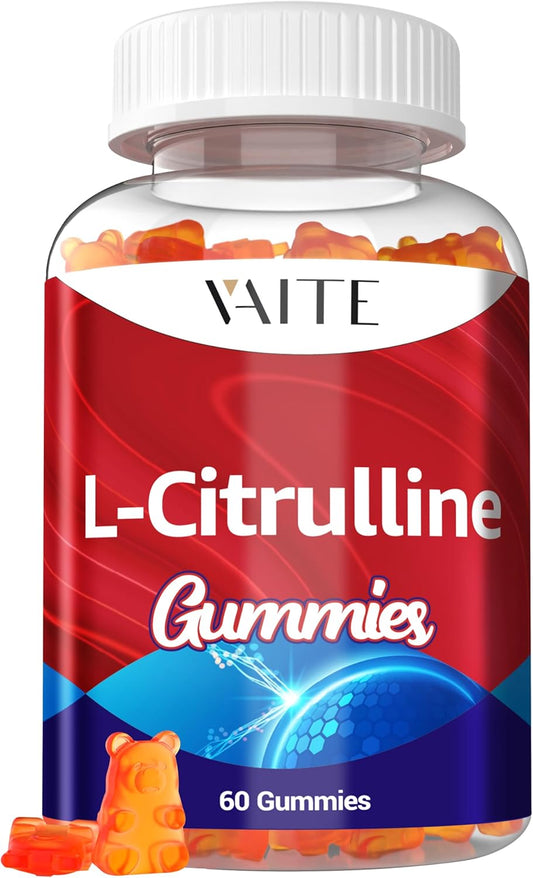 Men's VAITE L Citrulline Gummies - High Potency Vasodilator with Calcium, 1600mg per Serving - Enhanced Nitroxyl & Nitric Oxide, Energy & Endurance Support - 60 Count