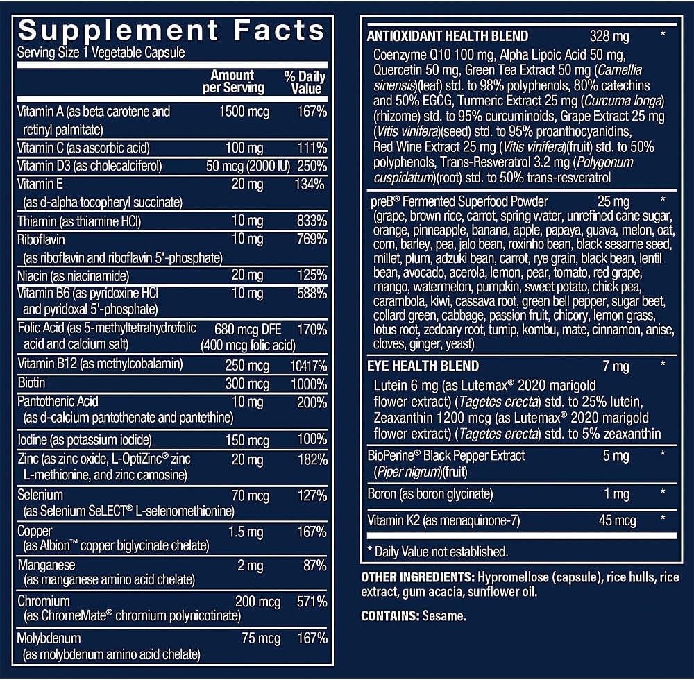 Men's Vthrive Once-Daily Bioactive Multivitamin - 60 Vegetarian Capsules