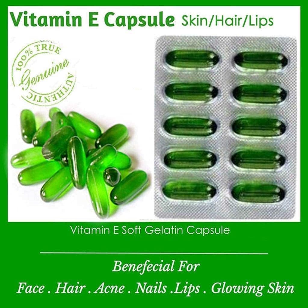 Merck 50 Evion Capsules Vitamin E 400mg for Glowing Skin, Hair, Nails, Acne - Beauty Supplement