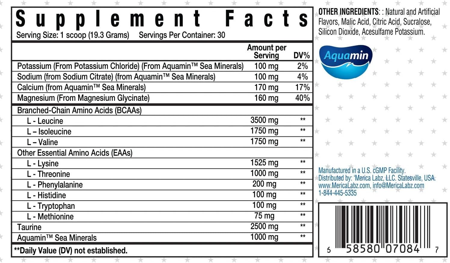 Merica Labz Suprimos BCAA/EAA Supplement with Electrolytes - Enhance Performance and Endurance - 30 Servings