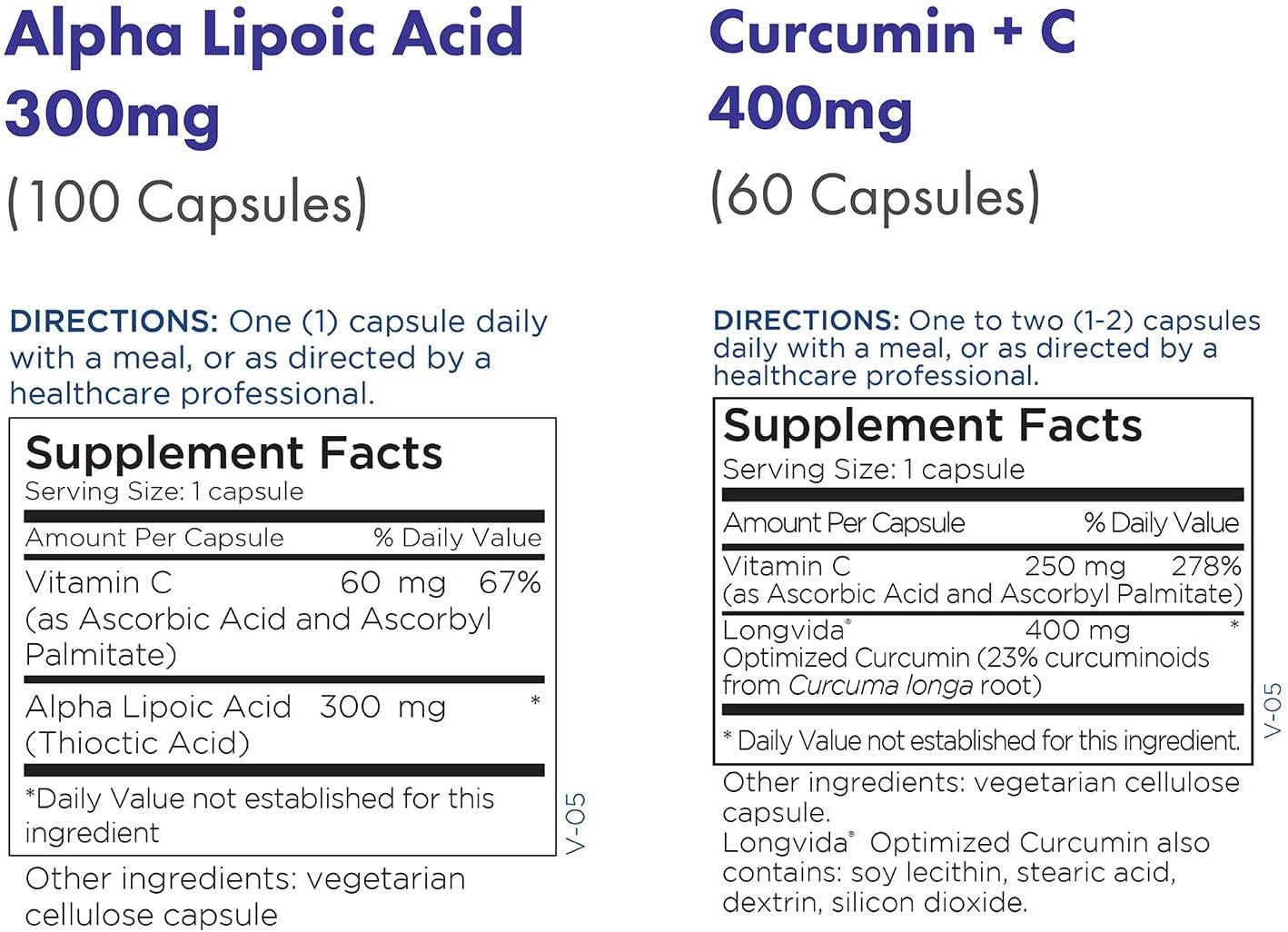 Metabolic Maintenance Set: Alpha Lipoic Acid + Curcumin + Vitamin C for Nerve, Liver, and Brain Health