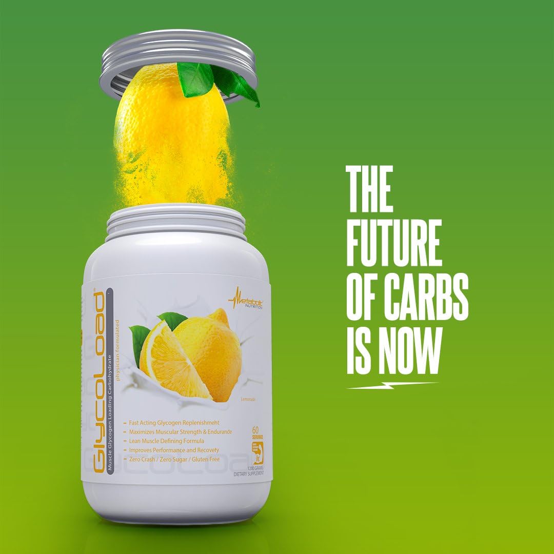 Metabolic Nutrition Glycoload Lemonade Carbohydrate Powder for Muscle Glycogen Loading, 600 gm