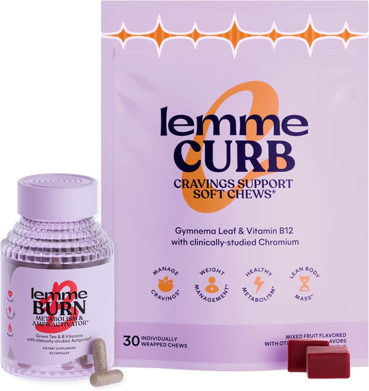Metabolism & Cravings Support Capsules and Chews with Chromium, Gynostemma, Cinnamon, Green Tea, B6 & B12 - Vegan & Gluten-Free