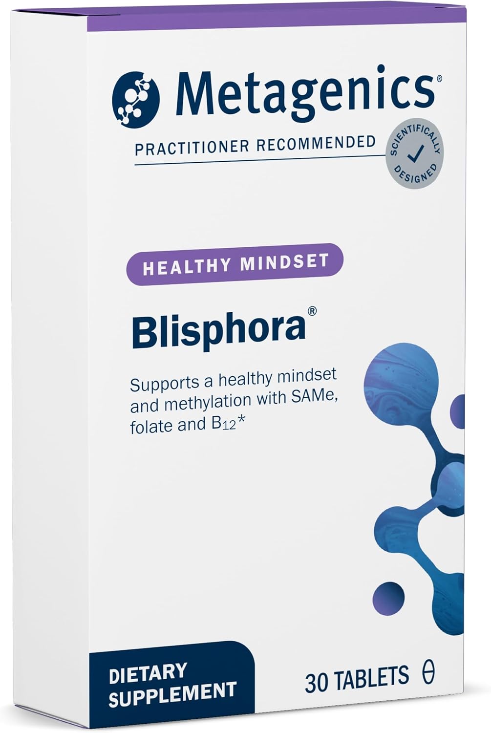 Metagenics Blisphora - Methylation Support Supplement with Vitamin B12, Folate, and SAMe - Non-GMO and Gluten-Free - 30 Tablets