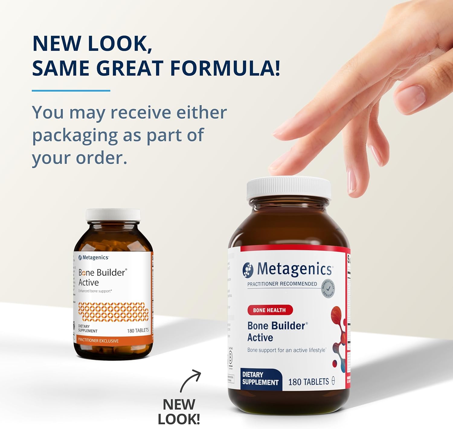 Metagenics Bone Builder Active - Comprehensive Bone Strength Supplement with Calcium, Vitamin D, Vitamin C, and Glucosamine - Non-GMO, Gluten-Free - 180 Tablets