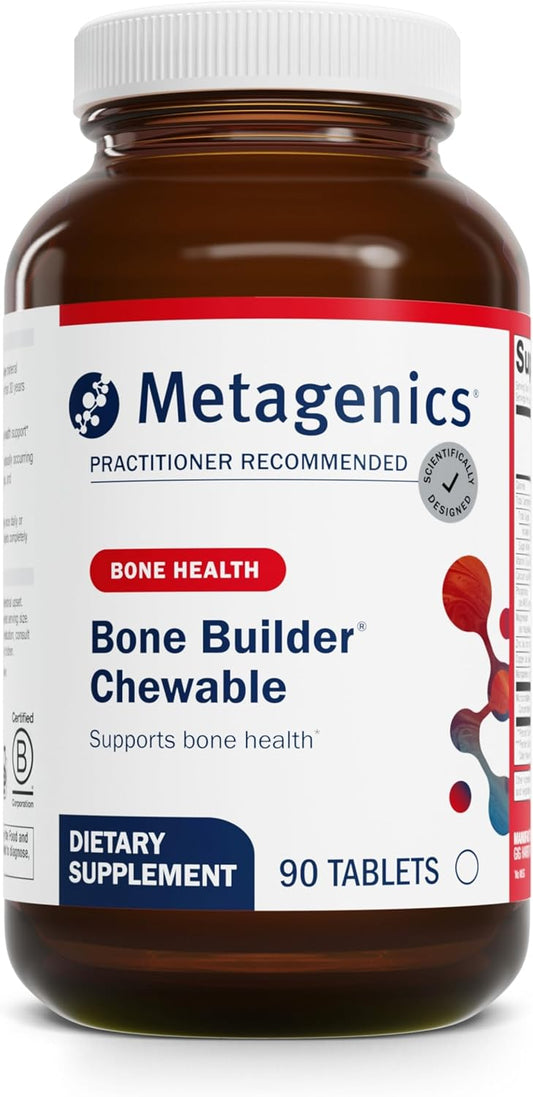 Metagenics Bone Builder Chewable - Bone Strength Supplement with Calcium, Vitamin D & Magnesium - Non-GMO, Gluten-Free - 90 Tablets