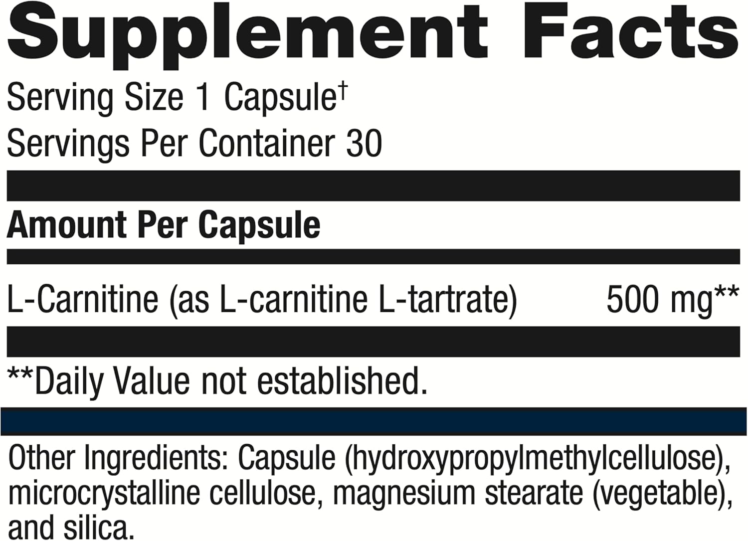 Metagenics L-Carnitine Amino Acid Supplement for Fat Metabolism - 30 Servings