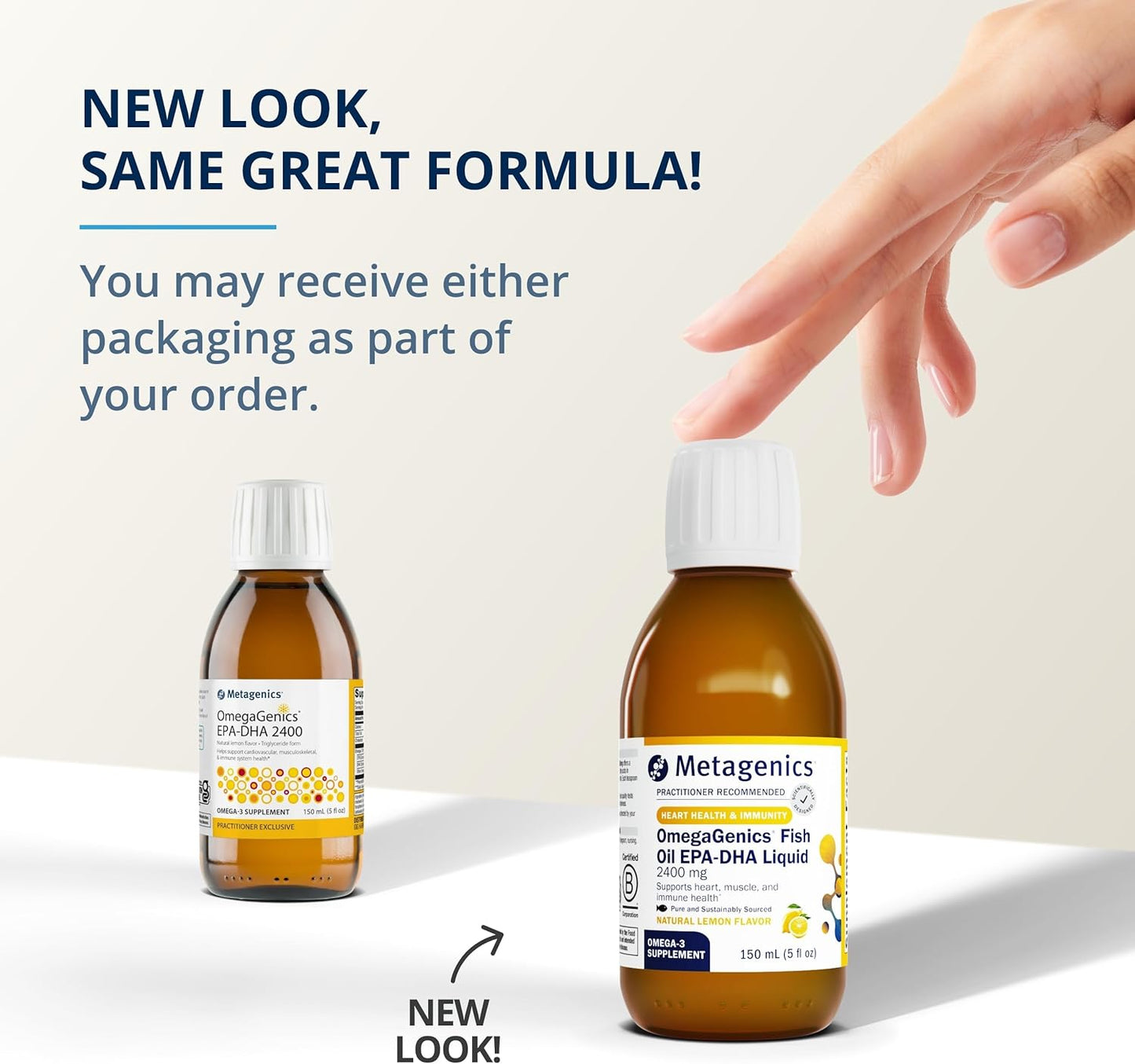 Metagenics OmegaGenics EPA-DHA 2400 Fish Oil - Heart & Immune Support - Lemon Flavor - Non-GMO & Gluten-Free - 30 Servings