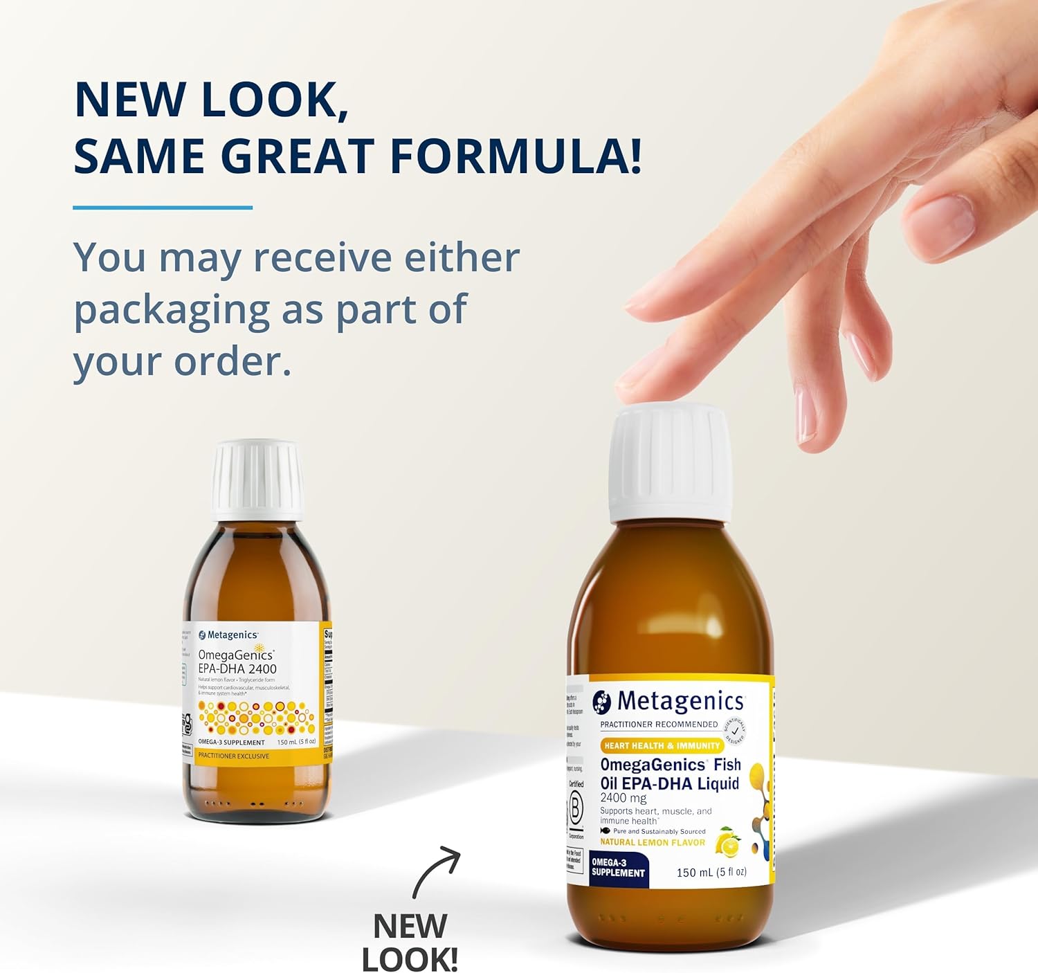 Metagenics OmegaGenics EPA-DHA 2400 Fish Oil - Heart & Immune Support - Lemon Flavor - Non-GMO & Gluten-Free - 30 Servings