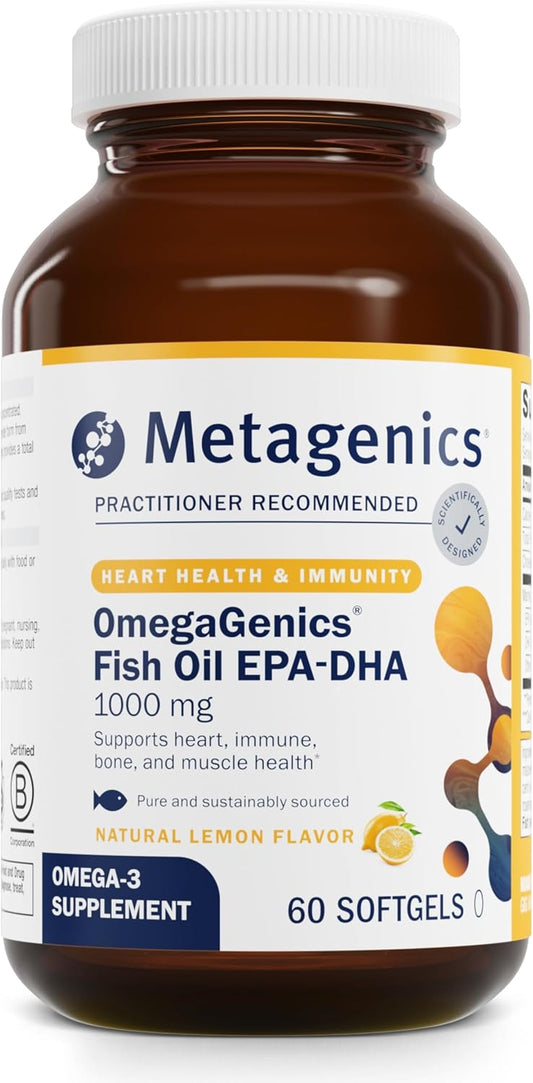 Metagenics OmegaGenics Fish Oil EPA-DHA 1000 Softgels - Omega-3 Supplement for Heart, Musculoskeletal & Immune System* - with DHA & EPA
