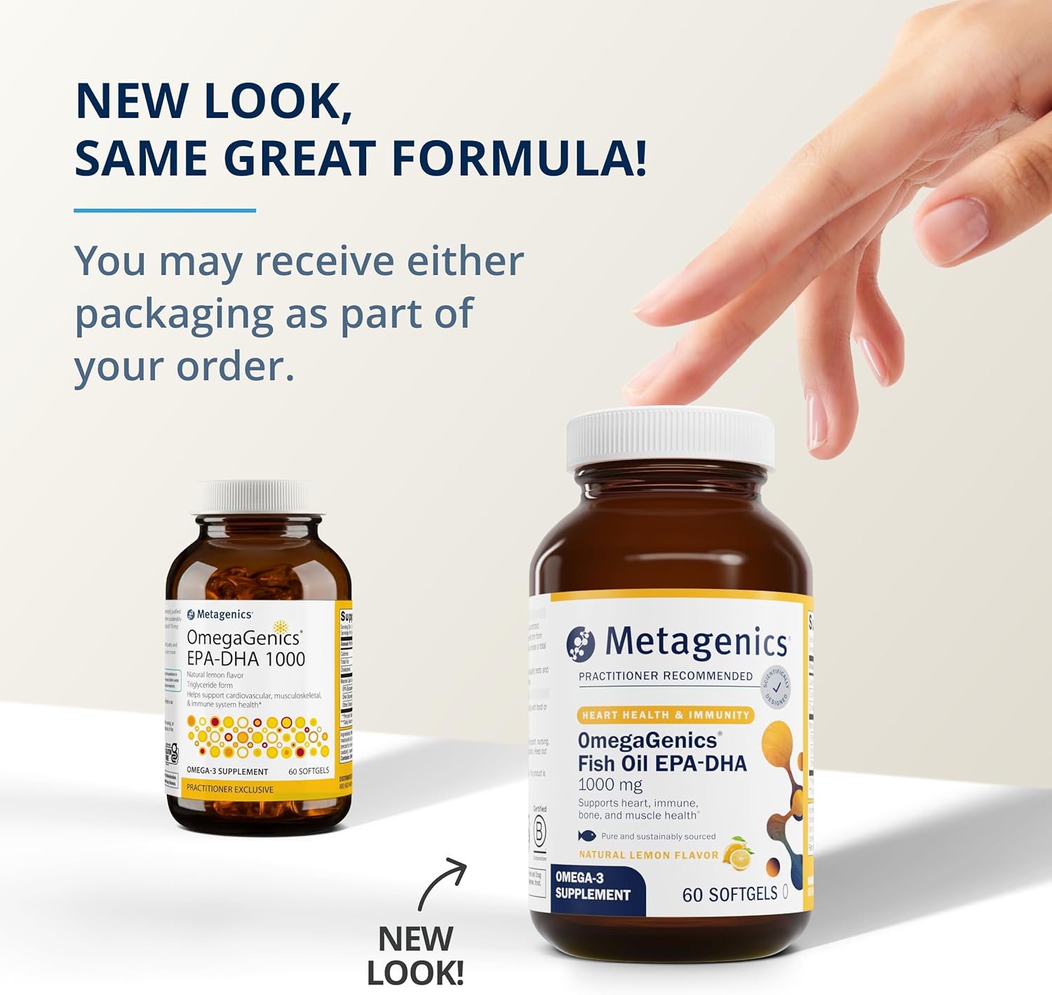 Metagenics OmegaGenics Fish Oil EPA-DHA 1000 Softgels - Omega-3 Supplement for Heart, Musculoskeletal & Immune System* - with DHA & EPA