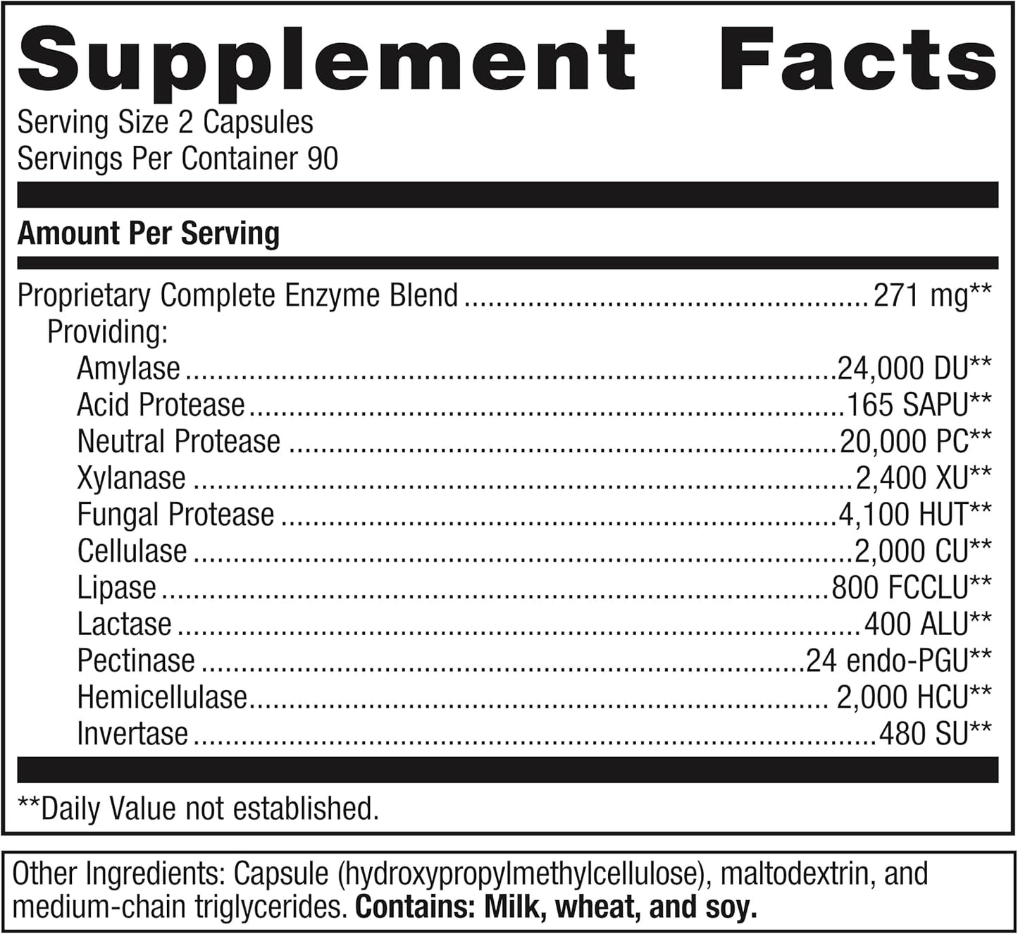 Metagenics SpectraZyme Complete Enzyme Complex - 180 Capsules - Non-GMO Digestive Enzymes Supplement for Men & Women