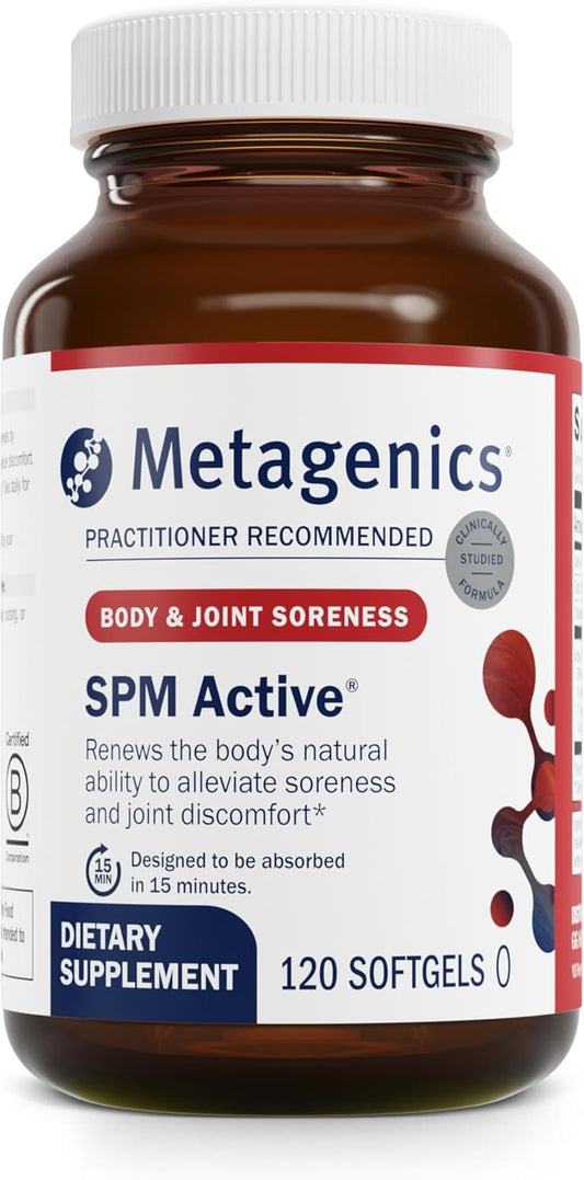 Metagenics SPM Active Softgels - Supports Joint Comfort, Tissue Health, and Minor Discomfort Relief - Non-GMO & Gluten-Free - 120 Count
