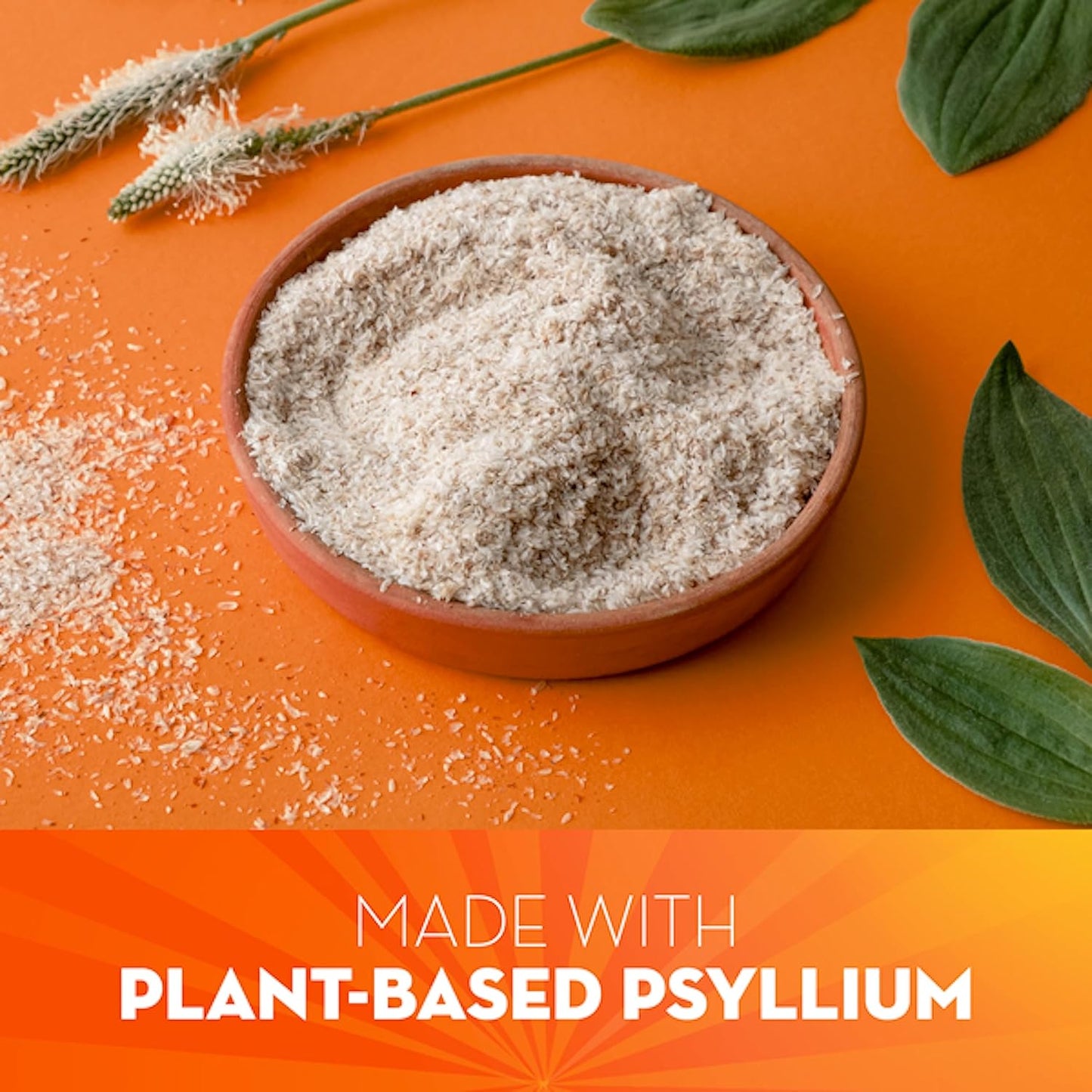 Metamucil 4-in-1 Fiber Supplement 114-Tablespoon Orange Flavored Psyllium Husk Fiber Powder with Real Sugar for Digestive Health