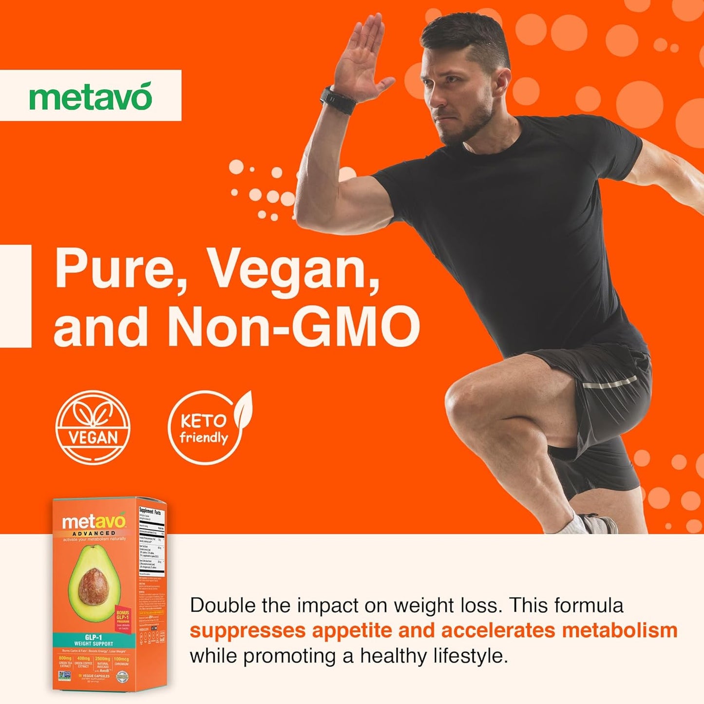 Metavo Advanced GLP-1 Weight Support Capsules for Metabolism & Appetite Control, 90 Count