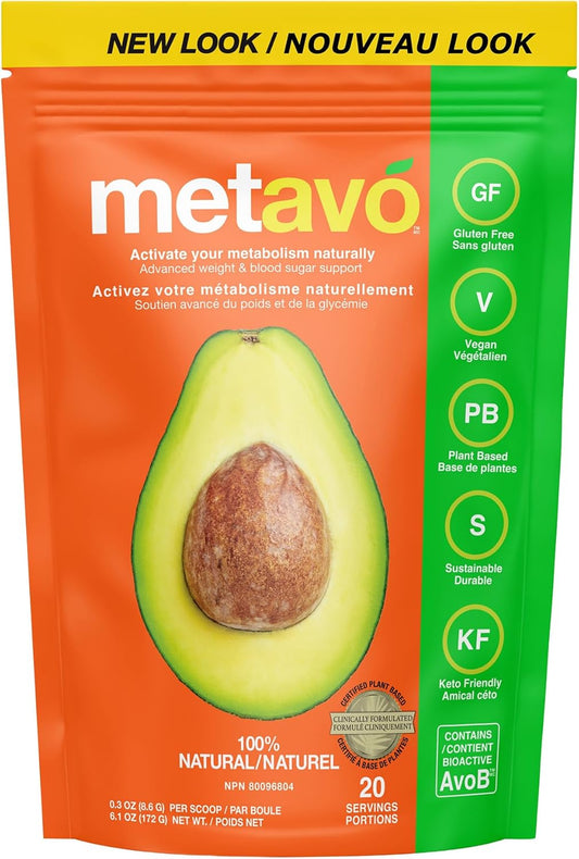 Metavo Metabolism Boosting Smoothie Mix with AvoB & Chromium - Energy Support Supplement for Weight Loss and Sugar Craving Control, 20 Servings