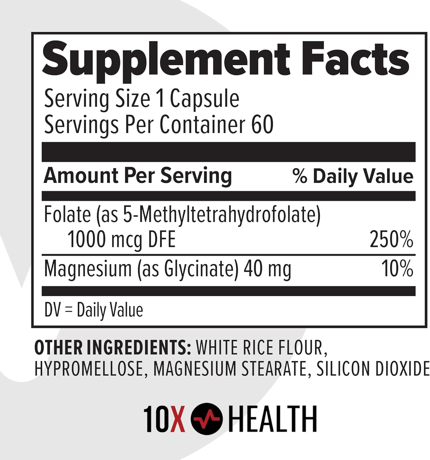 Methylated Multivitamin with Methylfolate & Magnesium for Brain and Heart Health - 5-MTHF Supplement - 60 Capsules