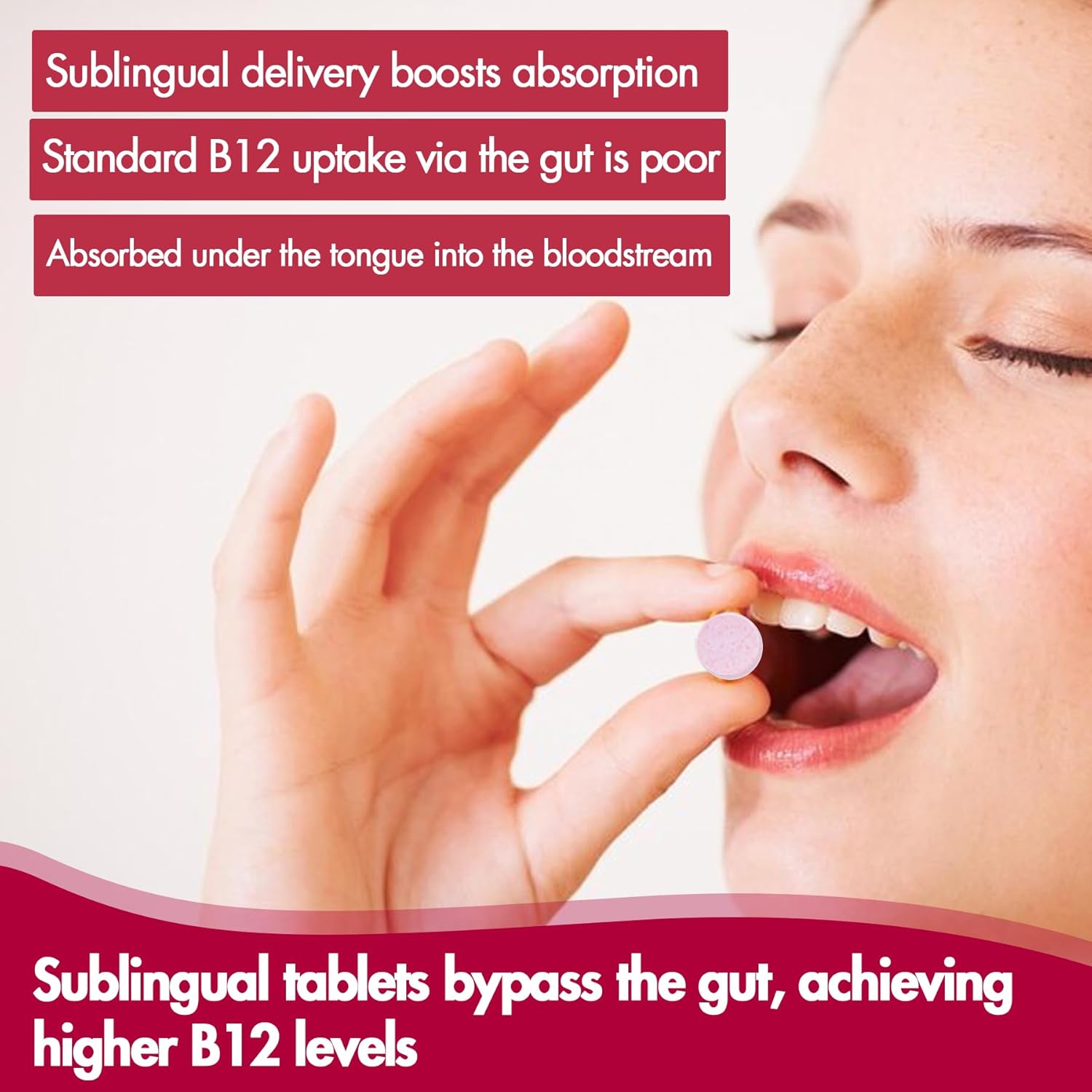 Methylated Vitamin B12 Sublingual 10,000 mcg - Energy & Brain Health Support - Fast Dissolve Strawberry Flavor - 270 Servings