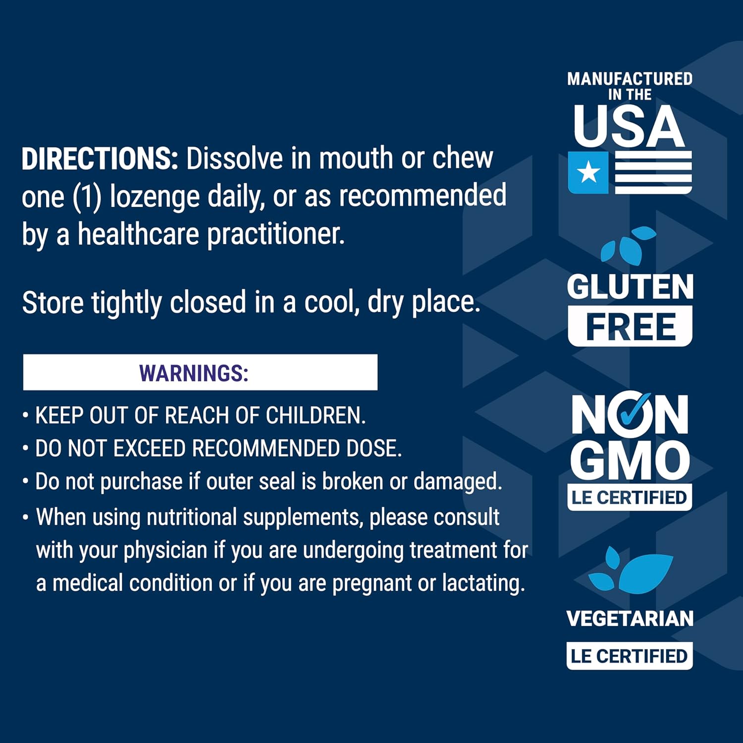 Methylcobalamin Vitamin B12 500mcg Lozenges - Energy and Brain Health Supplement - Vegetarian, Sugar Free - 100 Count