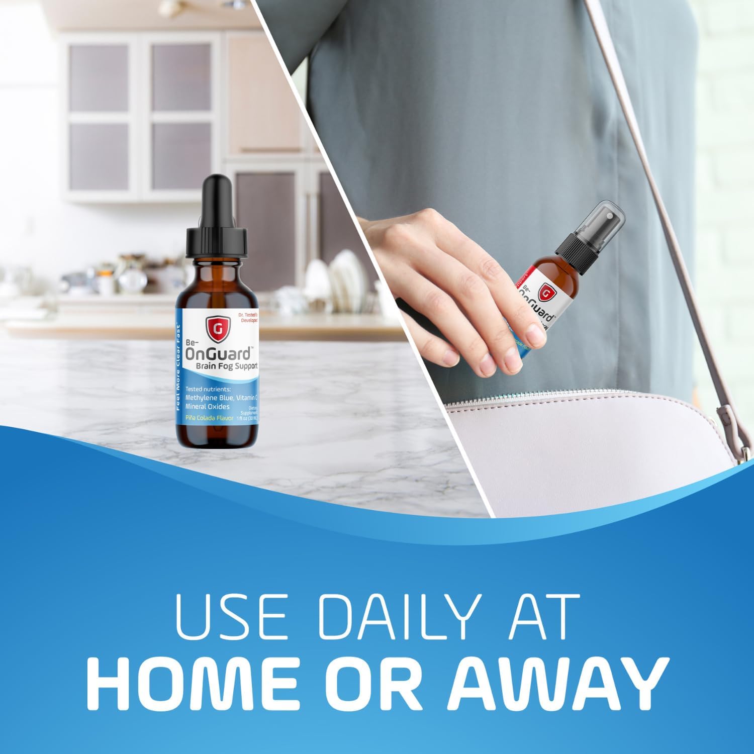 Methylene Blue and Vitamin C Brain Fog Supplement - Memory and Cognitive Function Booster - Liquid Formula for Clear Thinking