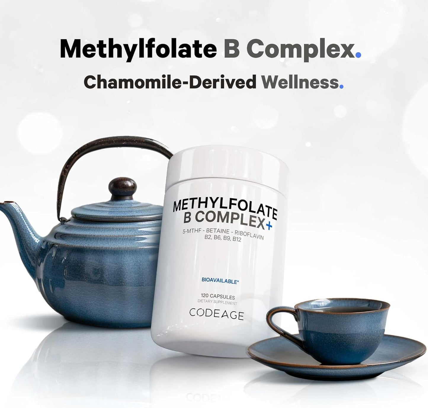 Methylfolate B Complex Supplements with Methylcobalamin - 2 Month Supply - 120 Capsules