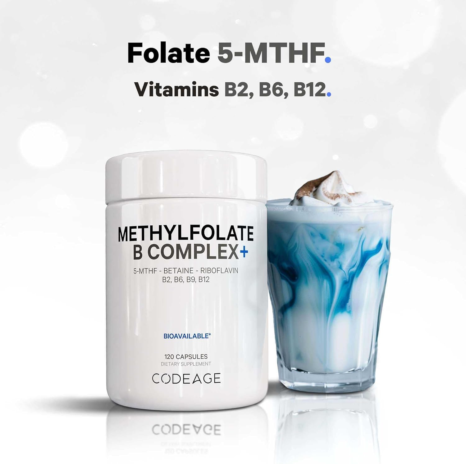 Methylfolate B Complex Supplements with Methylcobalamin - 2 Month Supply - 120 Capsules